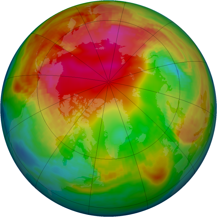 Arctic ozone map for 06 February 1991
